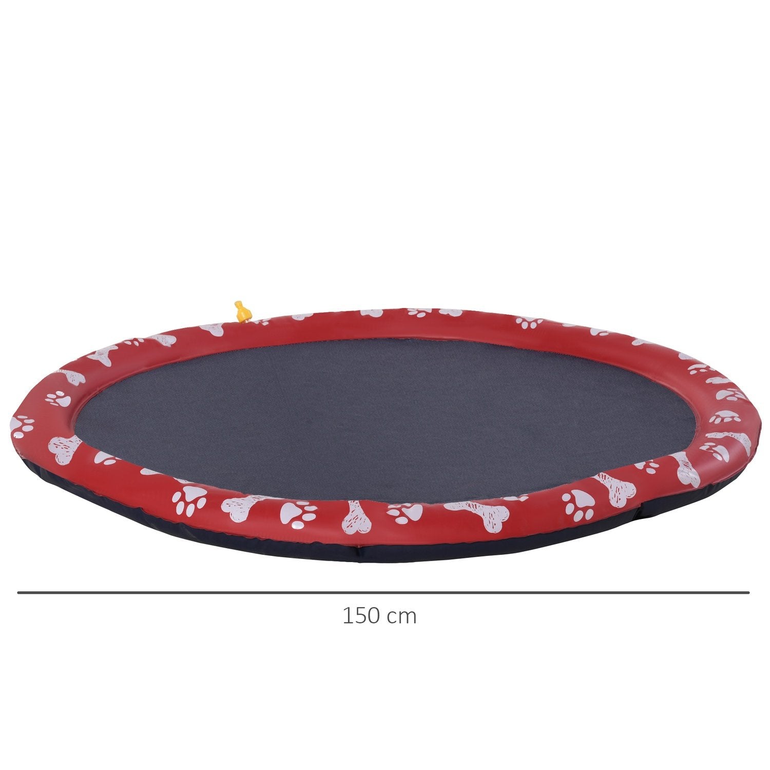 Hundbassäng För Hundar, Vattenmatta Diameter 150 Cm Hundpaddlingsbassäng Spray Vattenlekmatta, Halkfri, För Trädgård, Camping, Röd