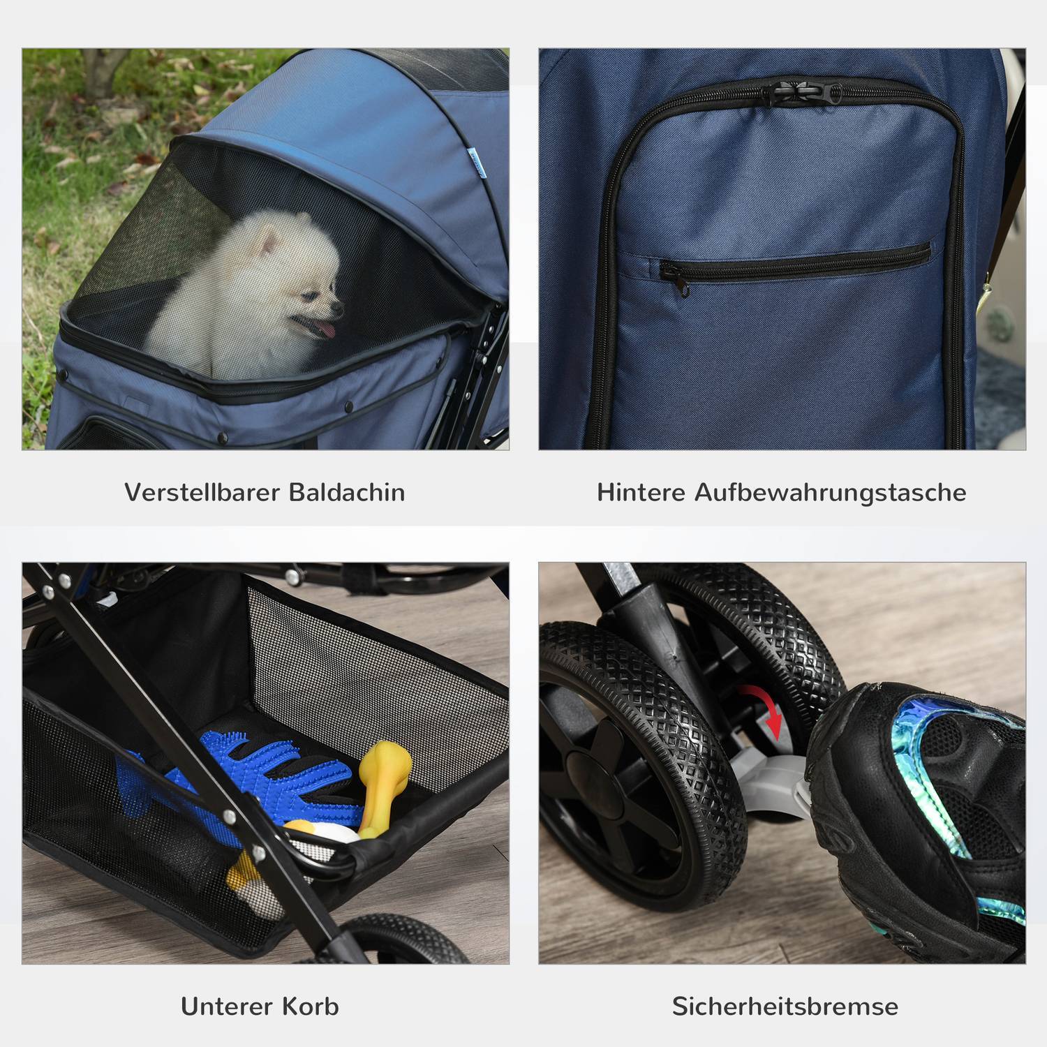 Pet Cart Katt Buggy Oxford Blå 76,5X52X95Cm Små Hundar & Katter