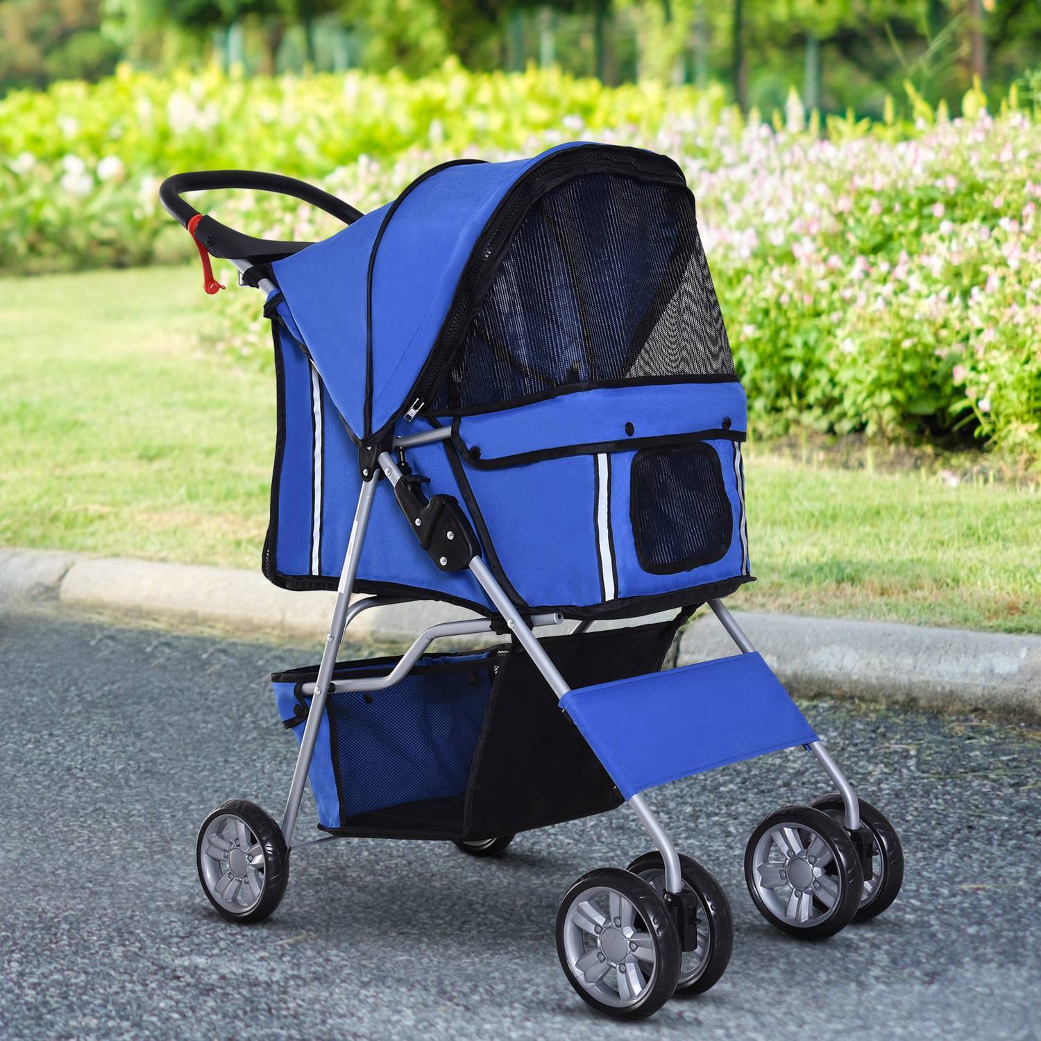 Dog Cart Hund Buggy Husdjur Hund Buggy Barnvagn Jogger Trailer Blå