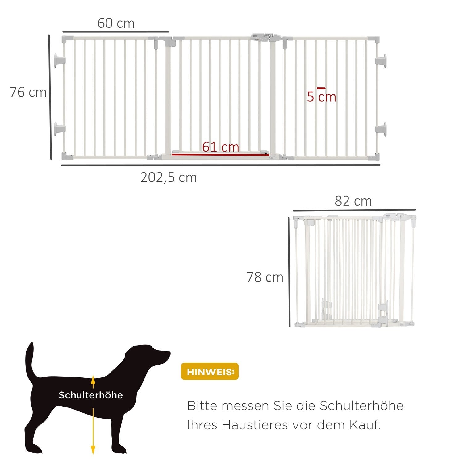 Dog Barrier Konfigurerbar Vinkeljusterbar Vikbar Automatisk Dörr