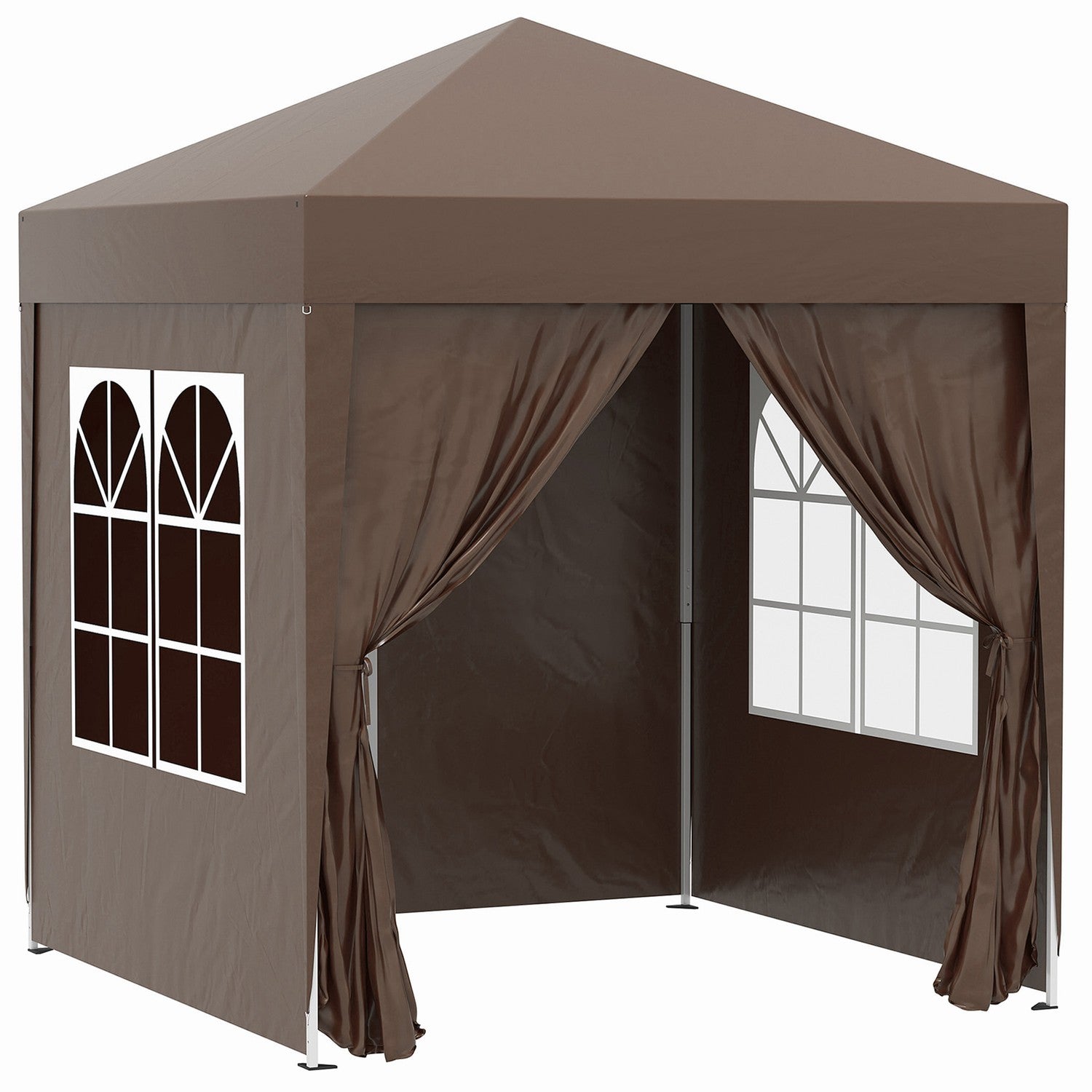 Vikbart 2x2M Gazebo, UV-skyddat med 4 väggar & väska