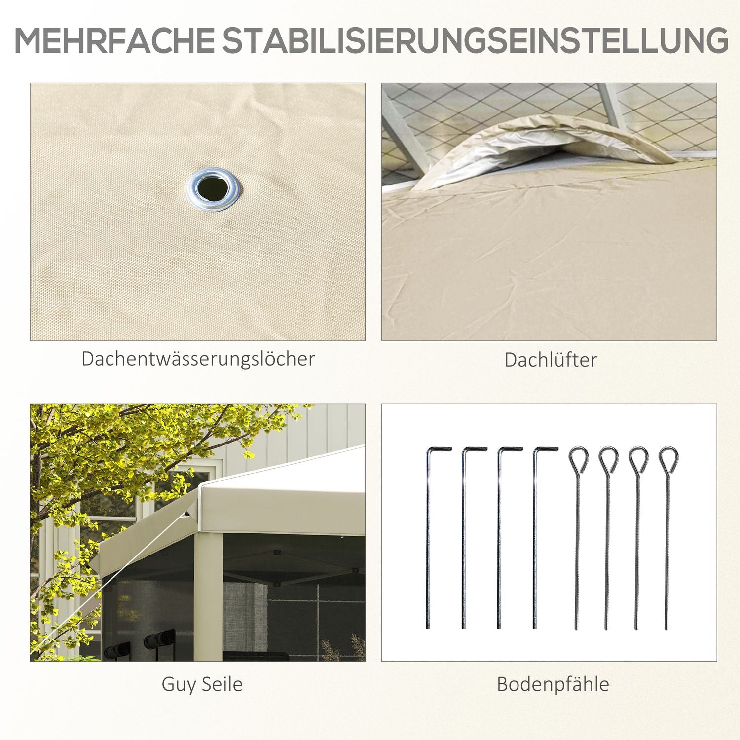 Pop-Up Gazebo 3x3M med UV-skydd & Meshgardiner