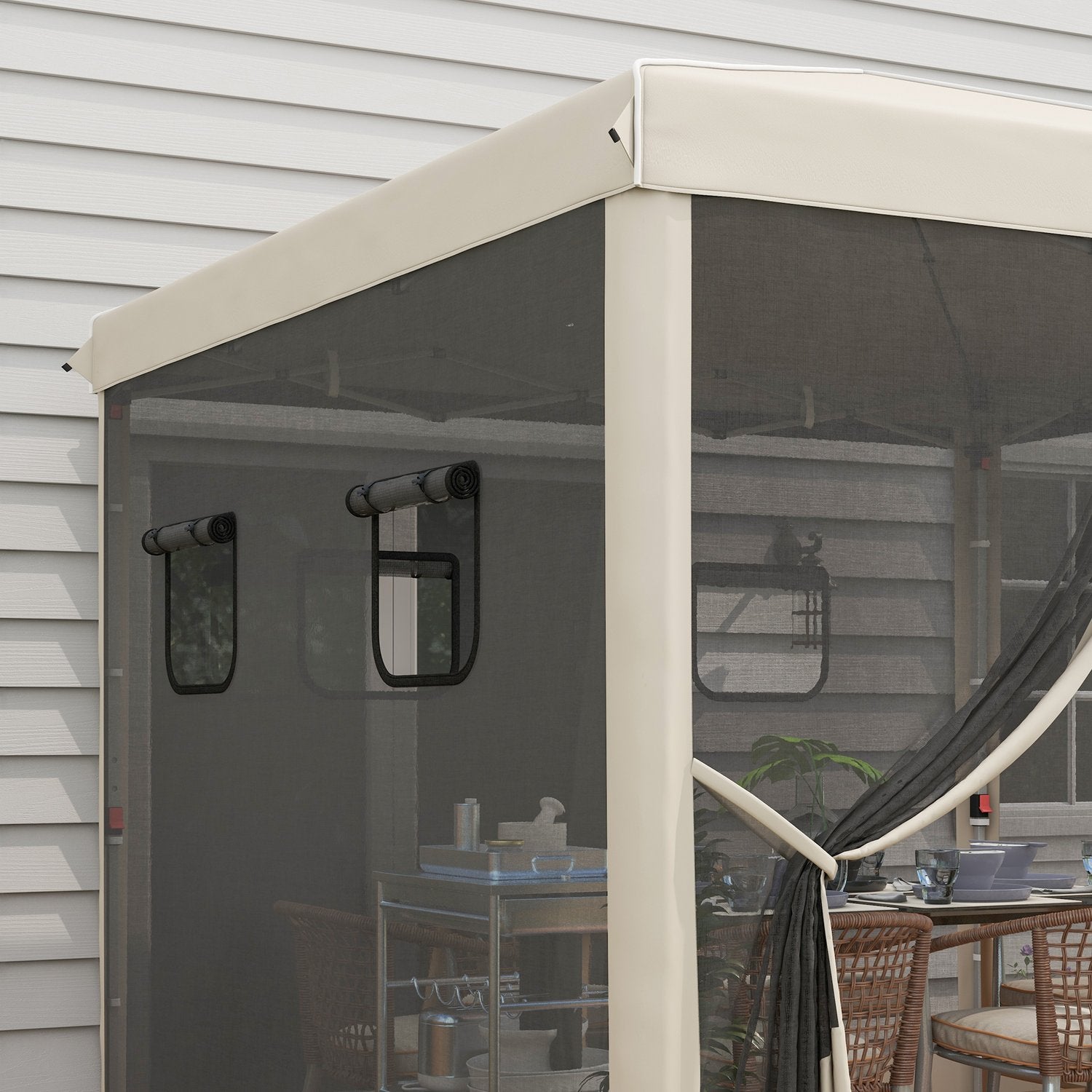 Pop-Up Gazebo 3x3M med UV-skydd & Meshgardiner