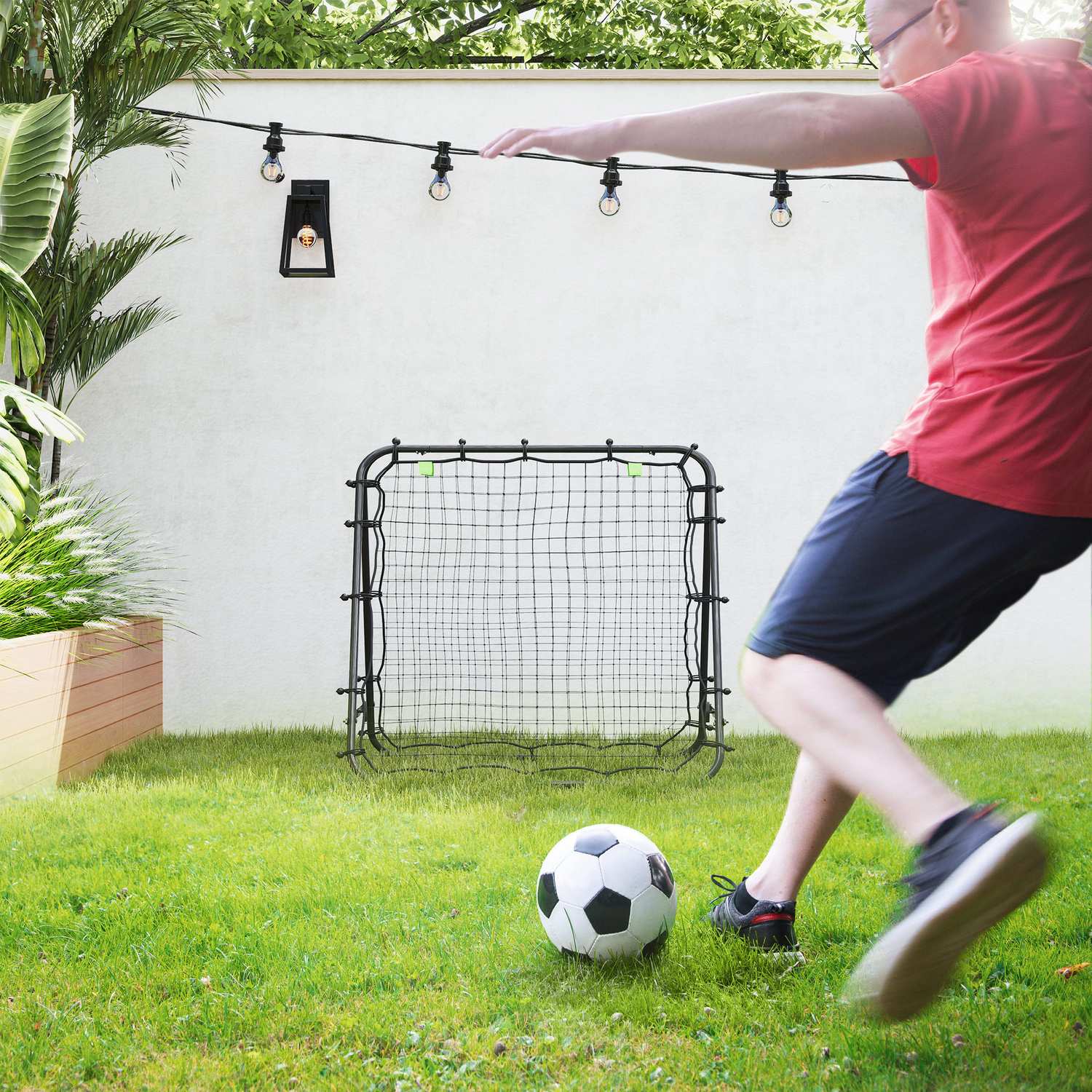 Football Rebounder Net – Dubbelsidigt, justerbart stål
