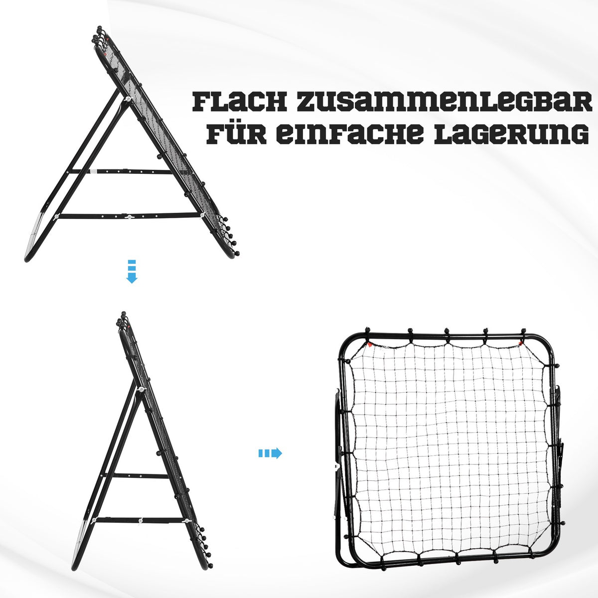 Football Rebounder Wall Net, Metall & PE, 96x80x96 cm