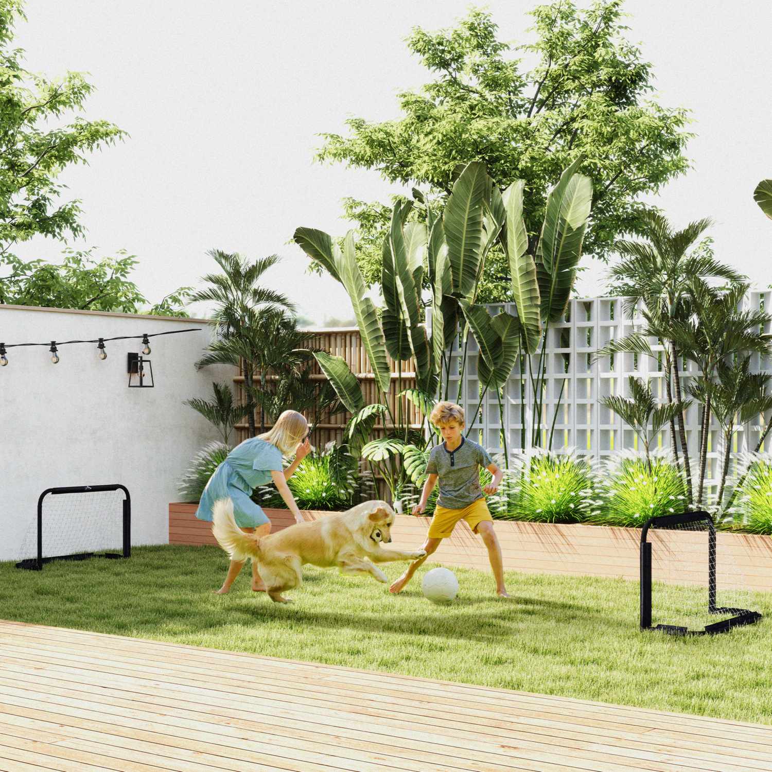 Fotbollsmålset om 2 – Vikbar metallram, 90x36x60 cm