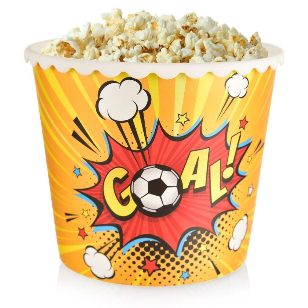 Fotbollspopcornskål: Återanvändbar, 2L för filmkvällar