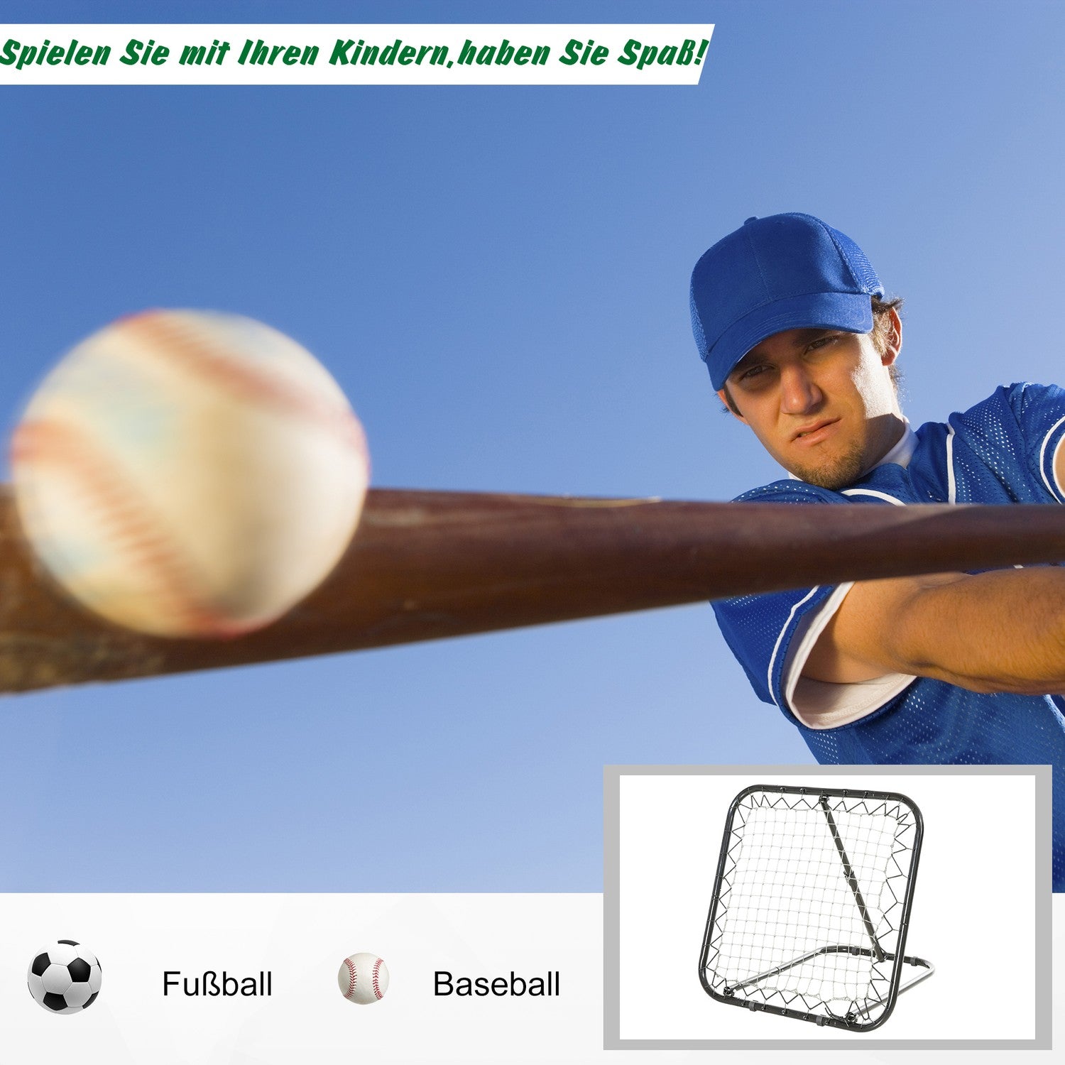 Football Kickback Rebounder, justerbara nivåer, 78x84x65 cm