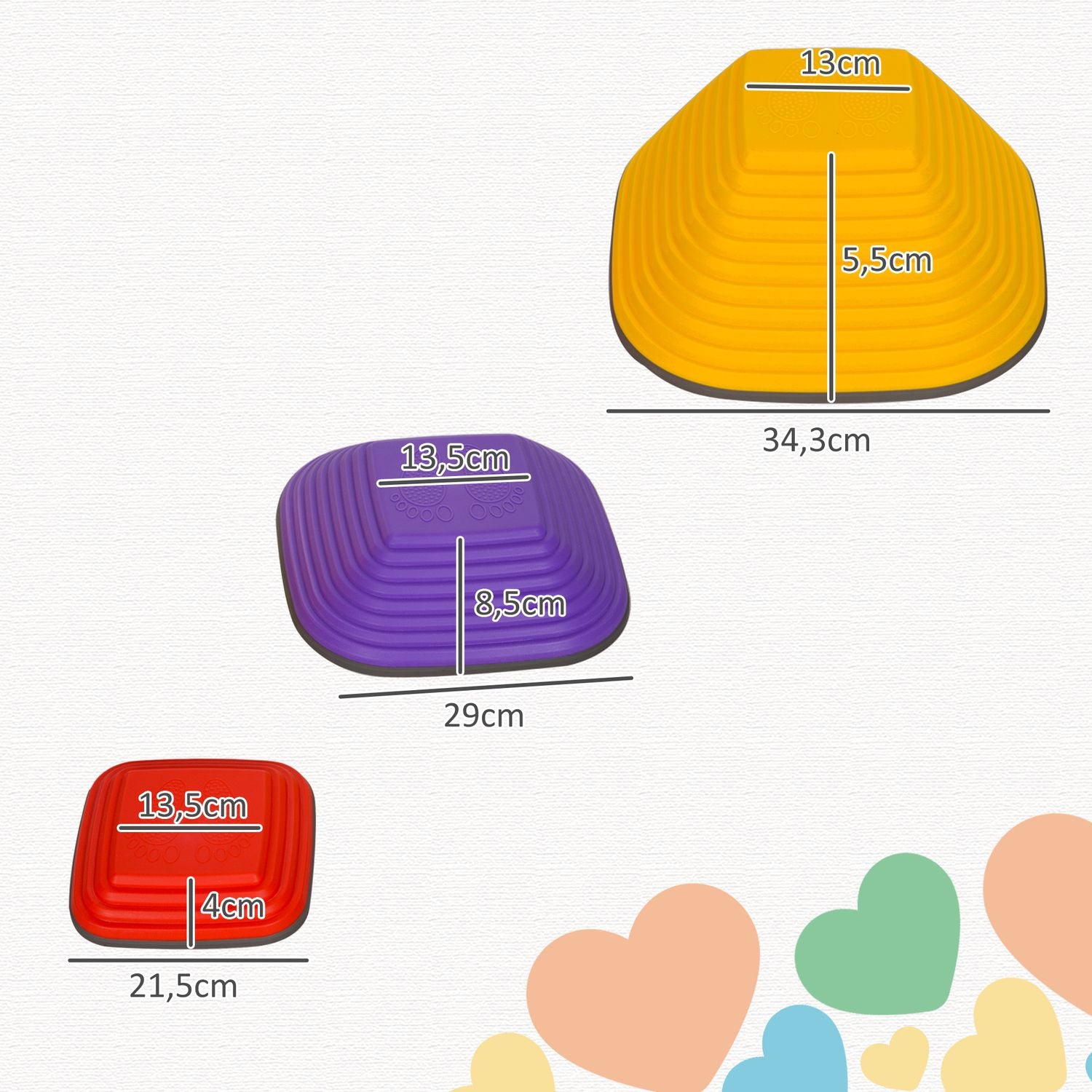 Färgglada halkfria flodstenar – 6 stycken