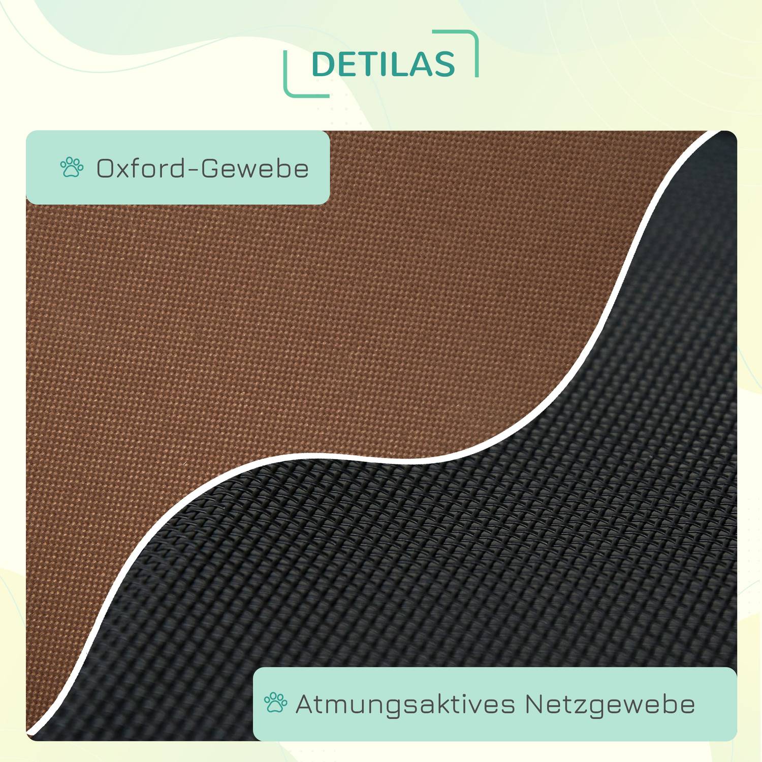 Förhöjd hundsäng utomhus med kapell, tyg som andas