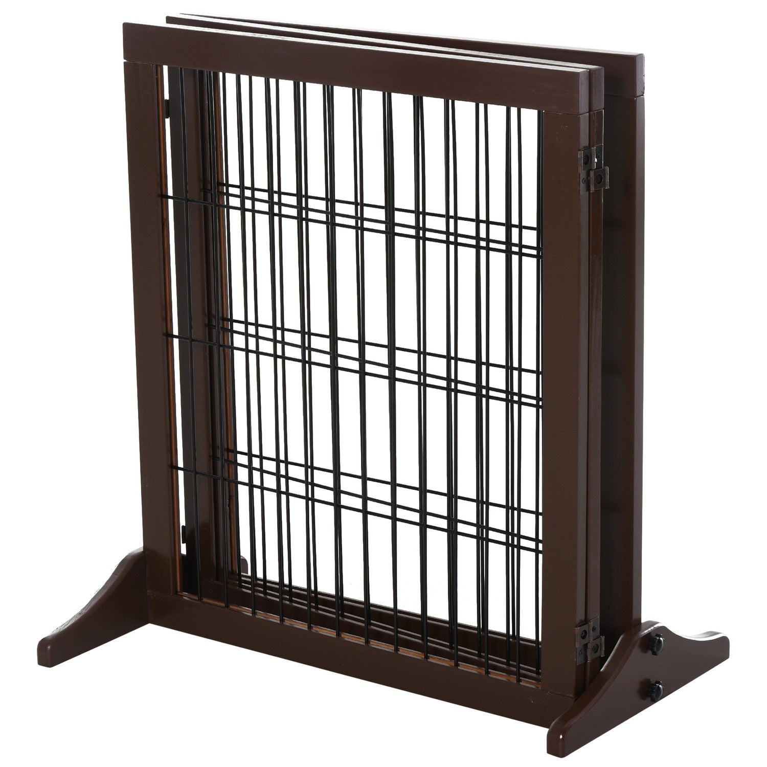 Fristående Pine Dog Gate Barrier, Brun, 185x36x71 cm