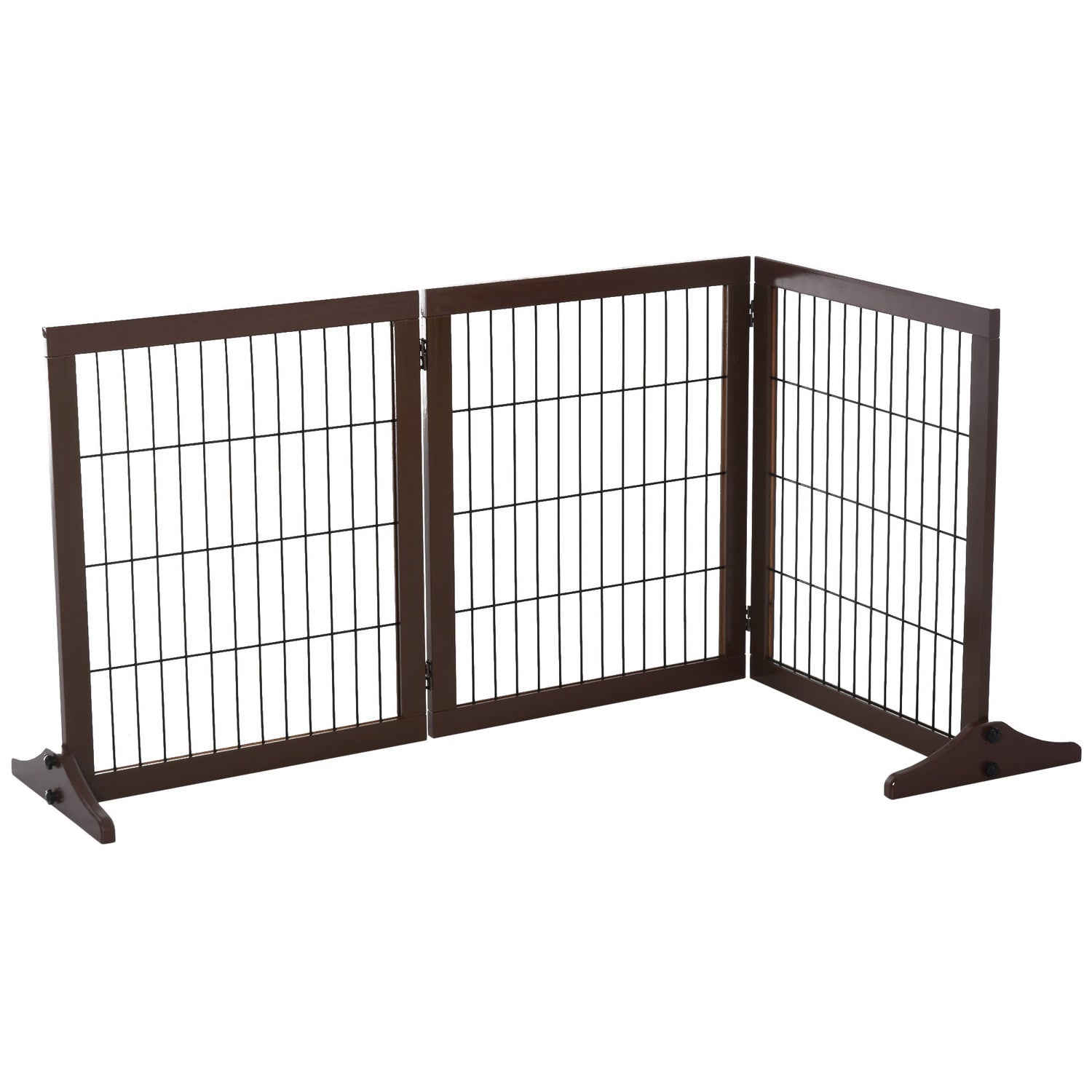 Fristående Pine Dog Gate Barrier, Brun, 185x36x71 cm
