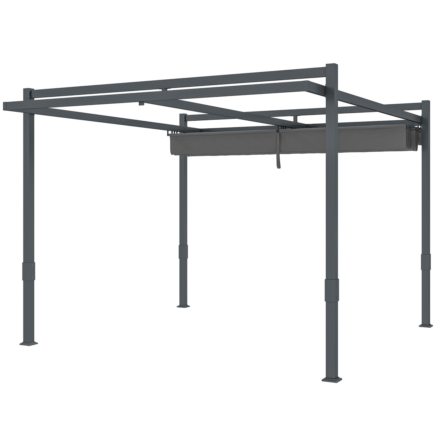Fristående aluminiumpergola 3,5x3m – Justerbart tak, vintertät
