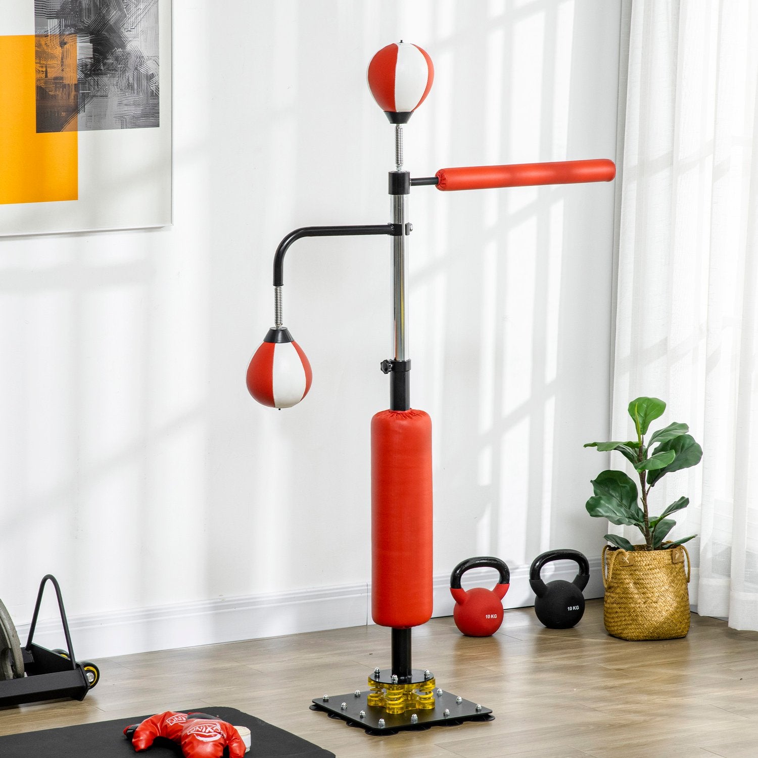 Fristående boxningssäck, justerbar höjd, reflexbollar för vuxna