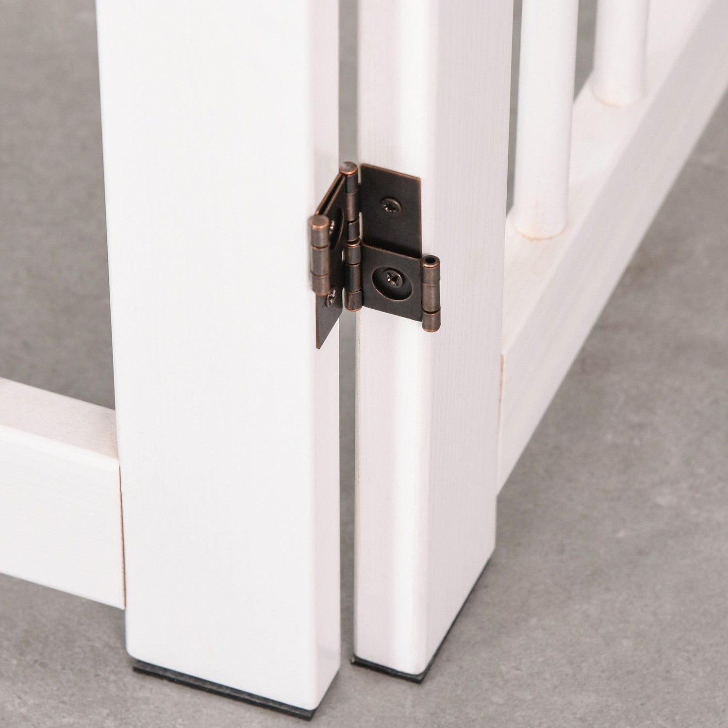 Fristående hundgrind i trä med dörr, 91 cm – Vit