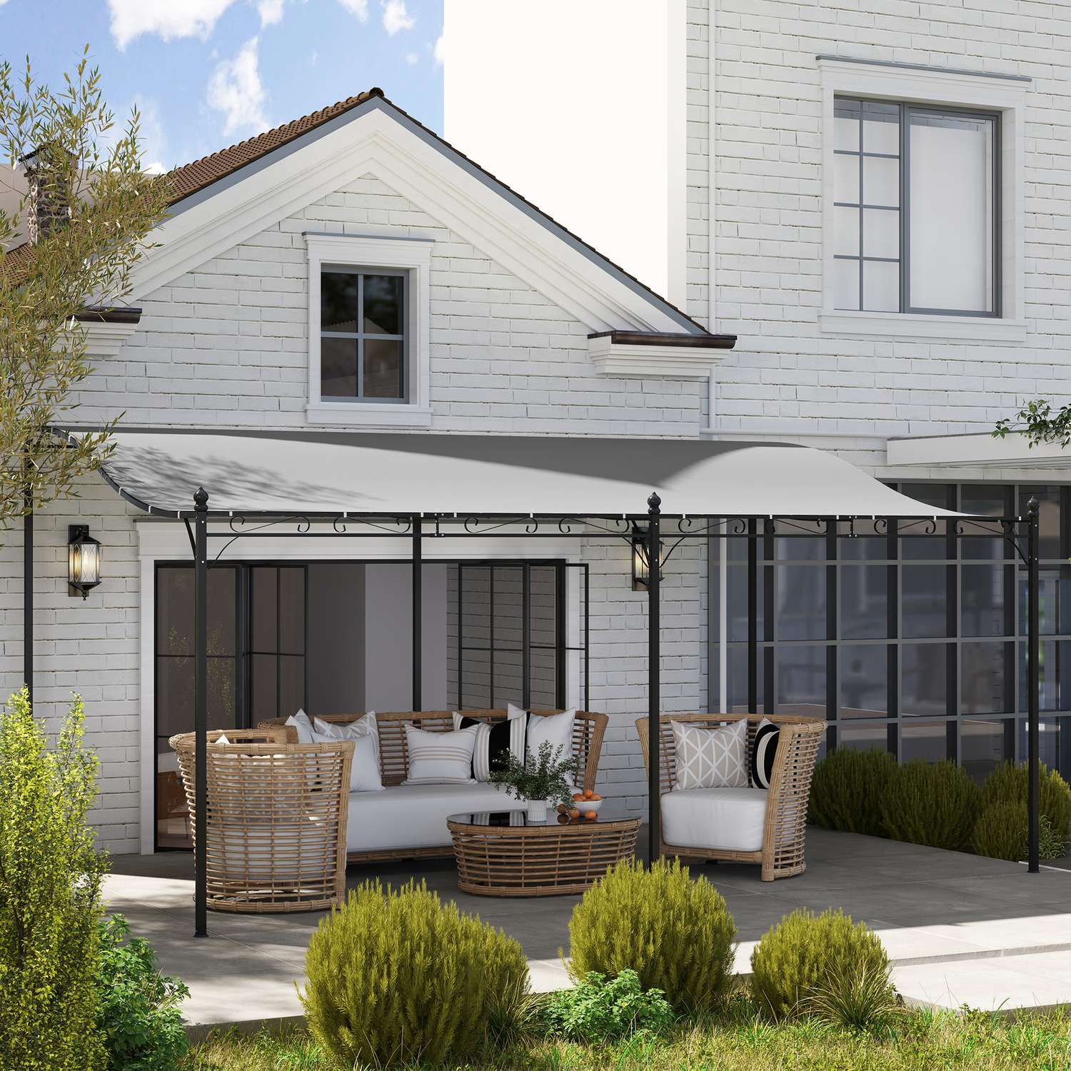 Fristående trädgårdspaviljong med vattenavvisande tak, 3x5 m