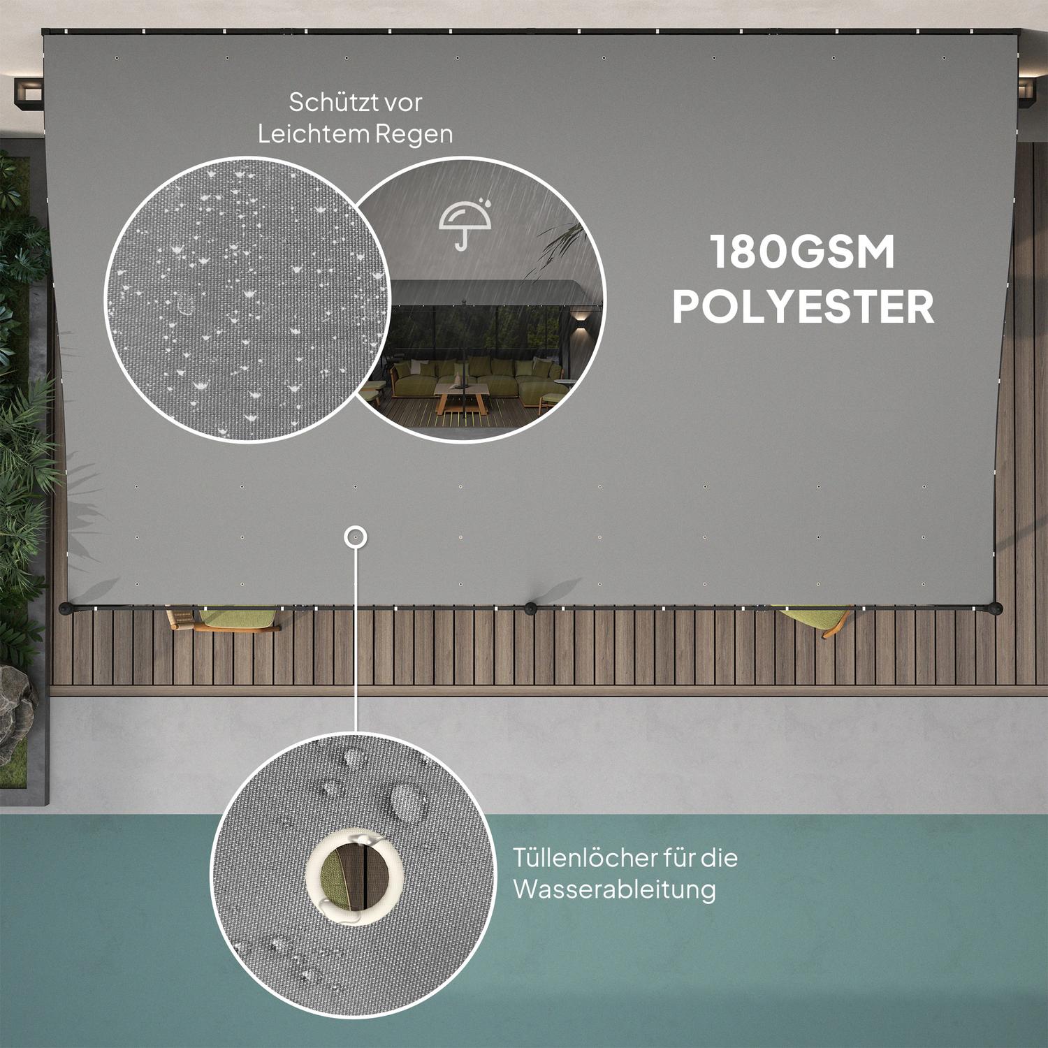 Fristående trädgårdspaviljong med vattenavvisande tak, 3x5 m
