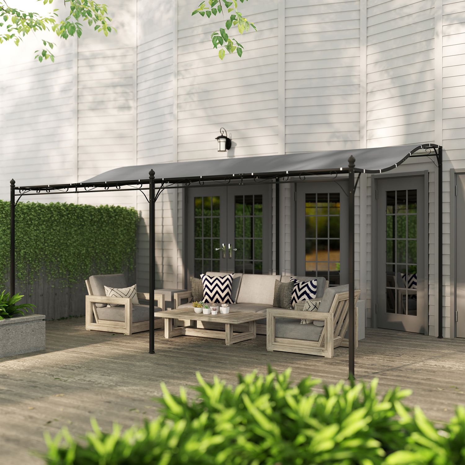 Fristående trädgårdspaviljong med vattenavvisande tak, 3x5 m