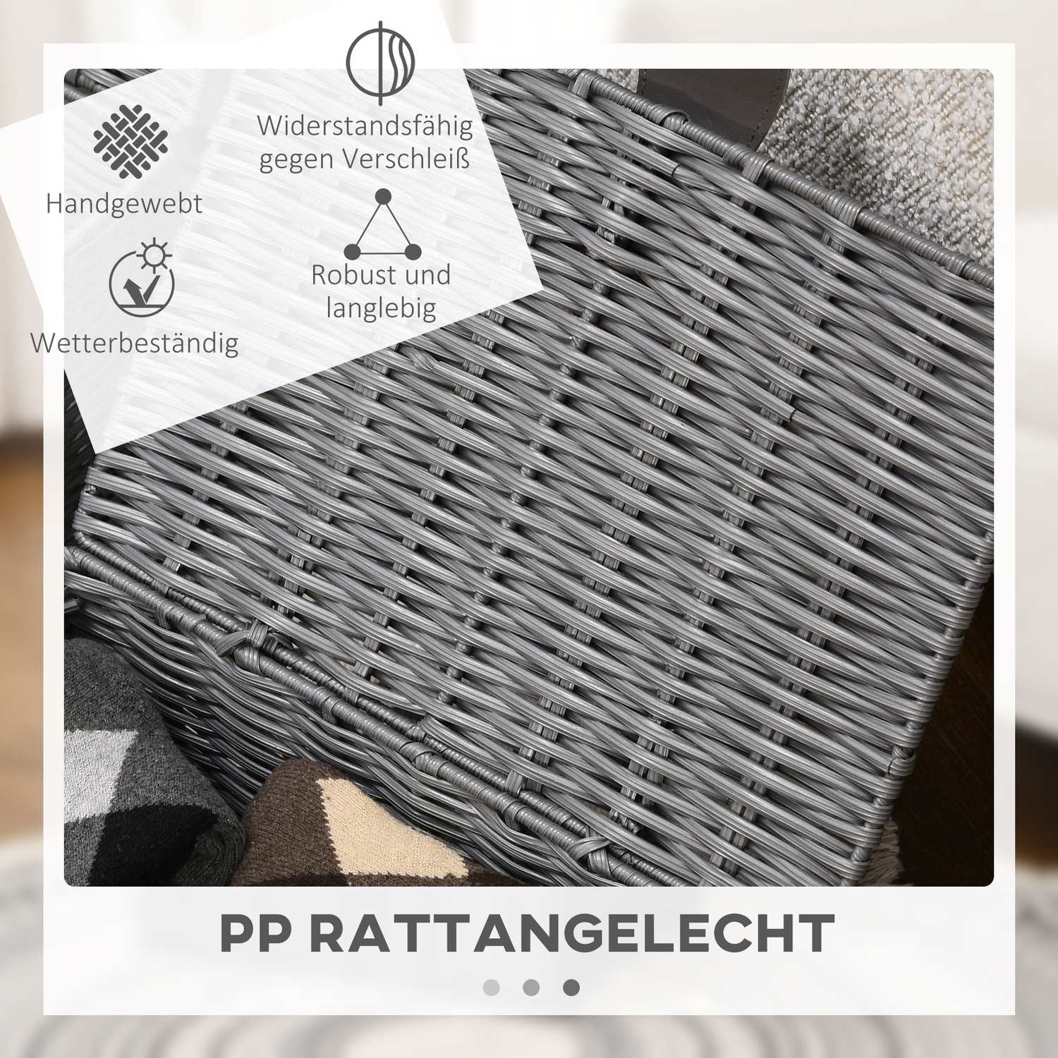 Förvaringslådor med lock, set om 3, grå – 18L, 12L, 7L