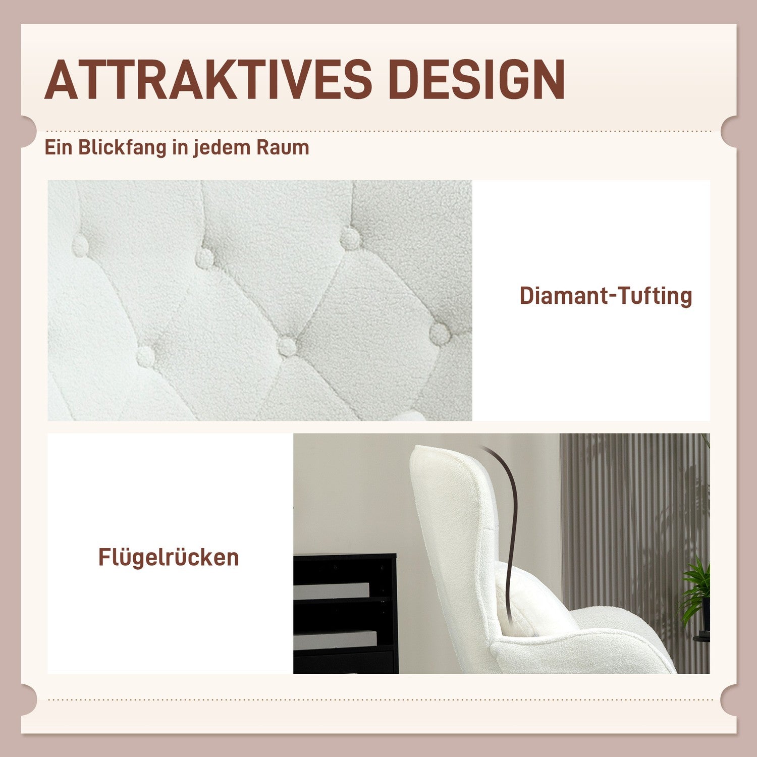 Fåtölj Loungestol med Teddytyg och svankstöd