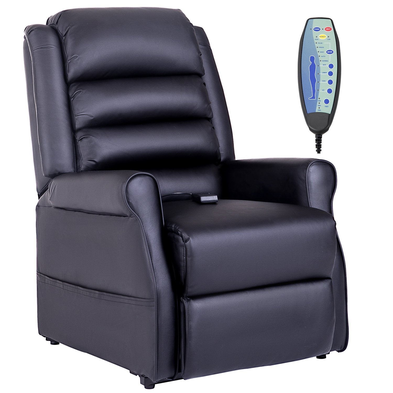 Liggande massagestol med ståhjälp och USB-port