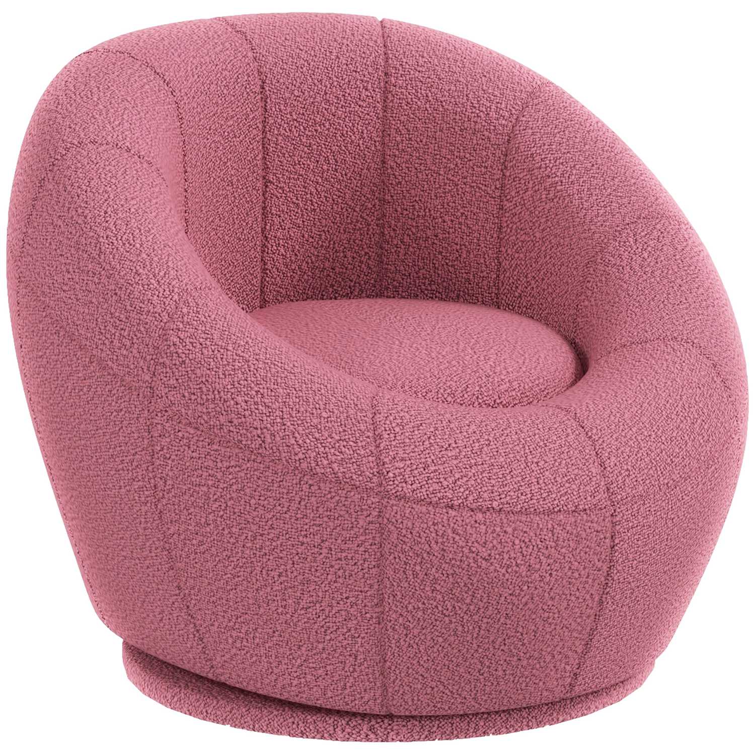 Roterbar rosa plysch loungefåtölj, 120 kg kapacitet