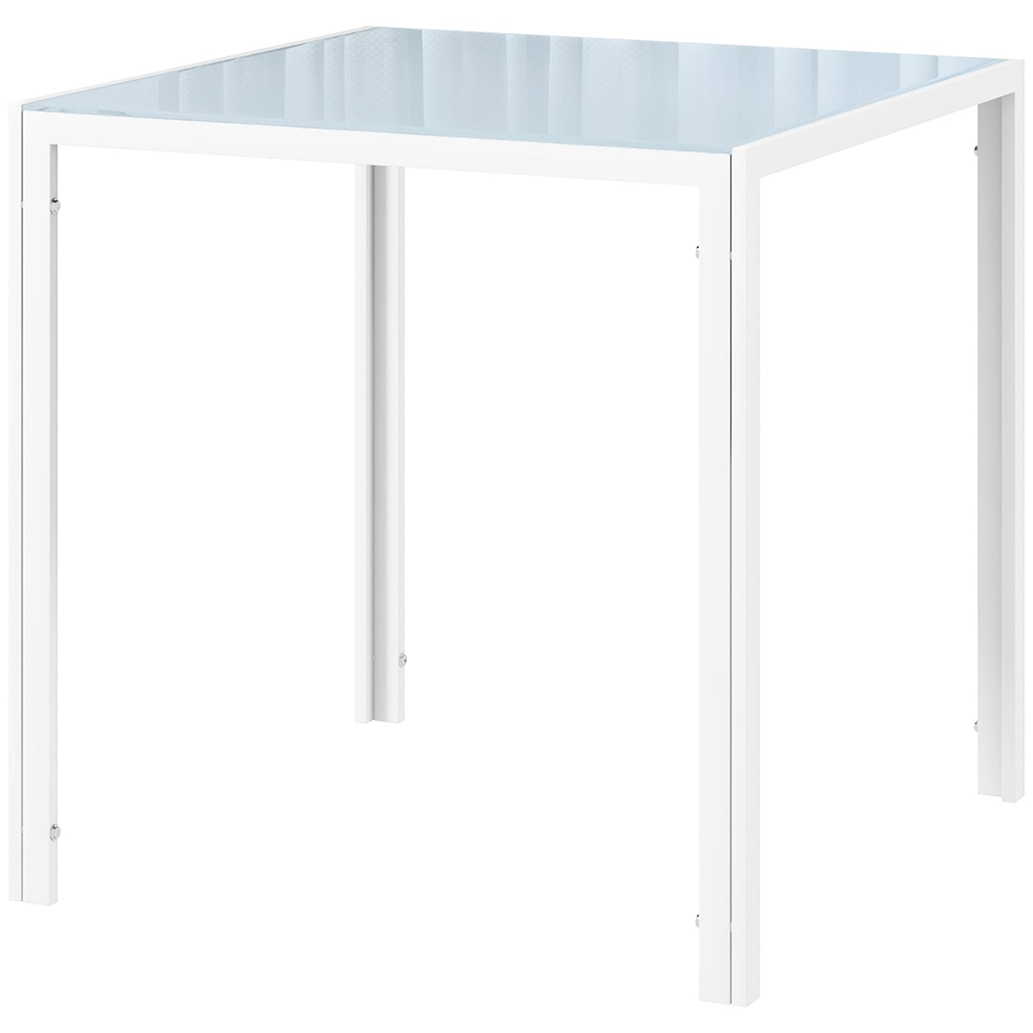 Fyrkantigt matbord i glas för 4 – 75x75 cm, Vit