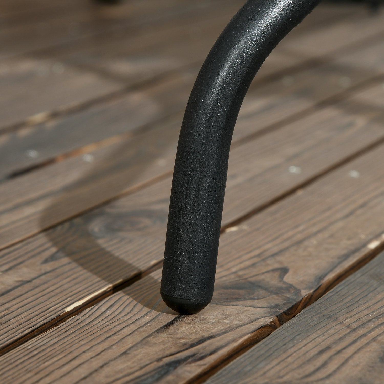 Fyrkantigt trädgårdsbord i metall, 76x76 cm, väderbeständigt, svart