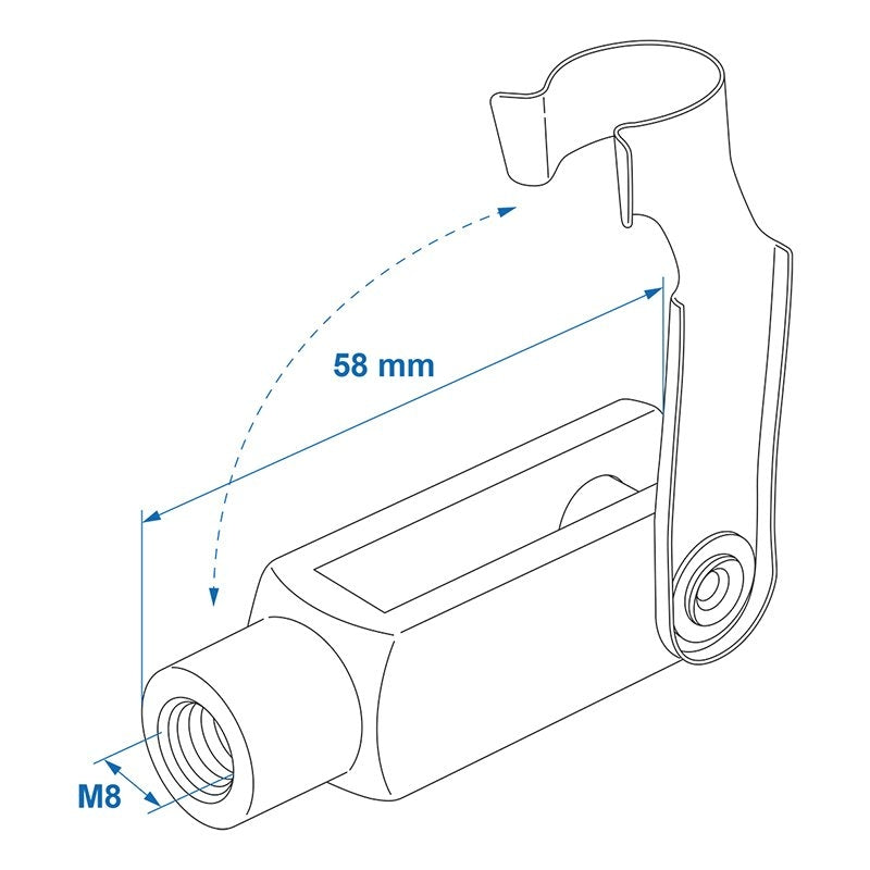 Gaffelhuvud M8 58mm - set med 2 delar