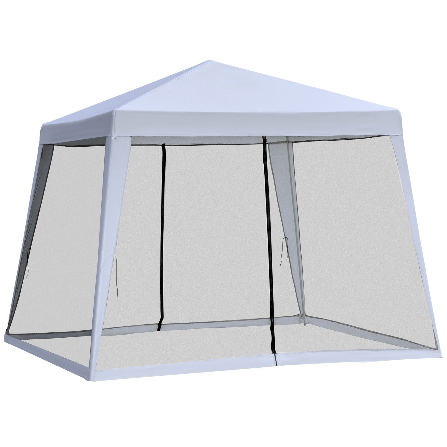 Garden Gazebo Pavilion Marquee Partytält Väderbeständigt Tält Med Myggnät Metall + Polyestergrå 3 X 3 M