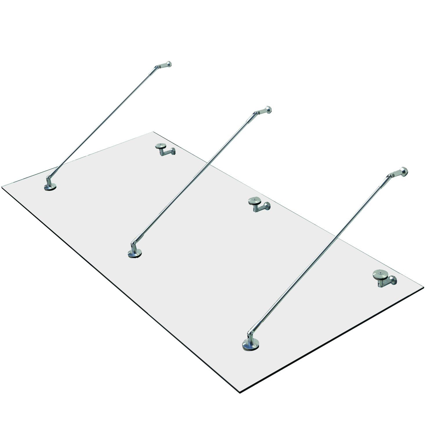 Glaskapell - Säkerhetsglas, Rostfritt Stål, 200x90 cm