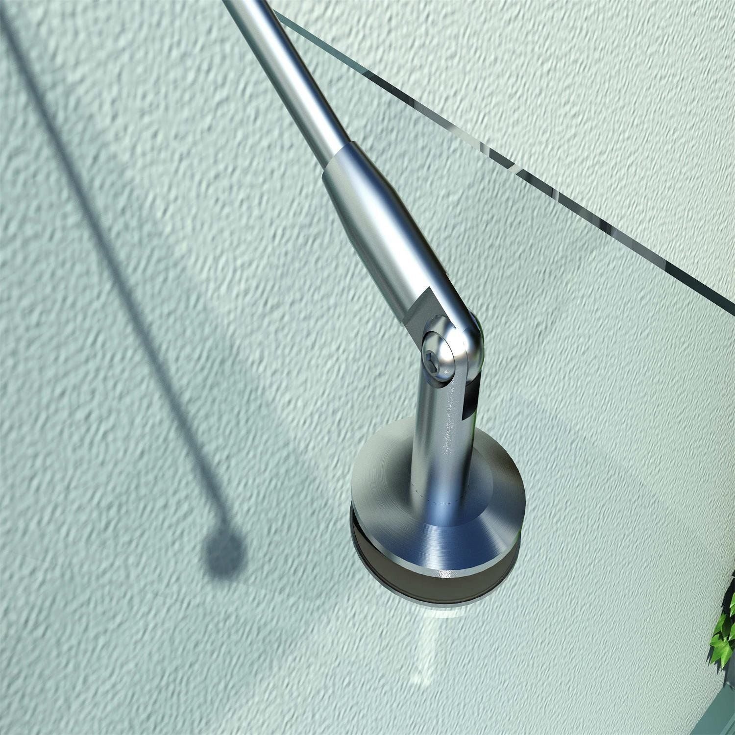 Glaskapell - Säkerhetsglas, Rostfritt Stål, 200x90 cm