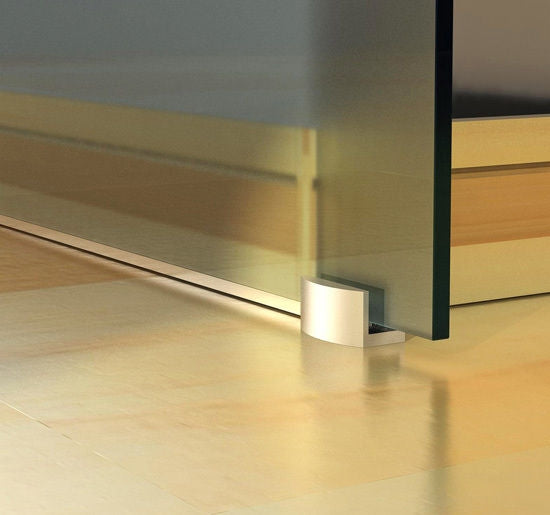 Glas skjutdörrsset med handtag, satinfinish, 2050x900mm