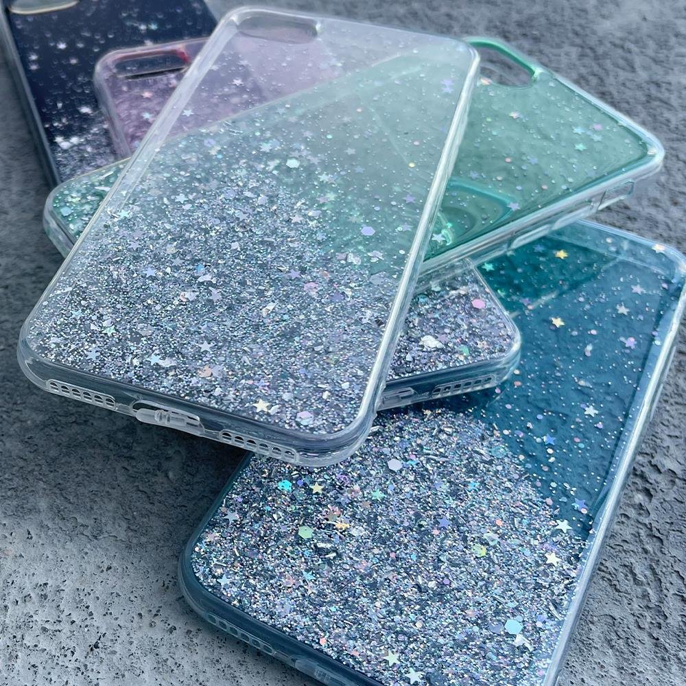 Glänsande fodral med glitter för Samsung Galaxy A72 4G Star Glitter transparent