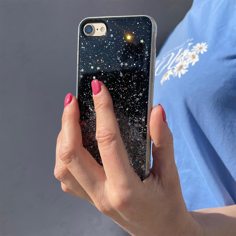 Glänsande fodral med glitter för Samsung Galaxy A72 4G Star Glitter transparent