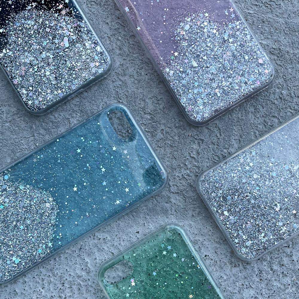 Glänsande fodral med glitter för Samsung Galaxy A72 4G Star Glitter transparent