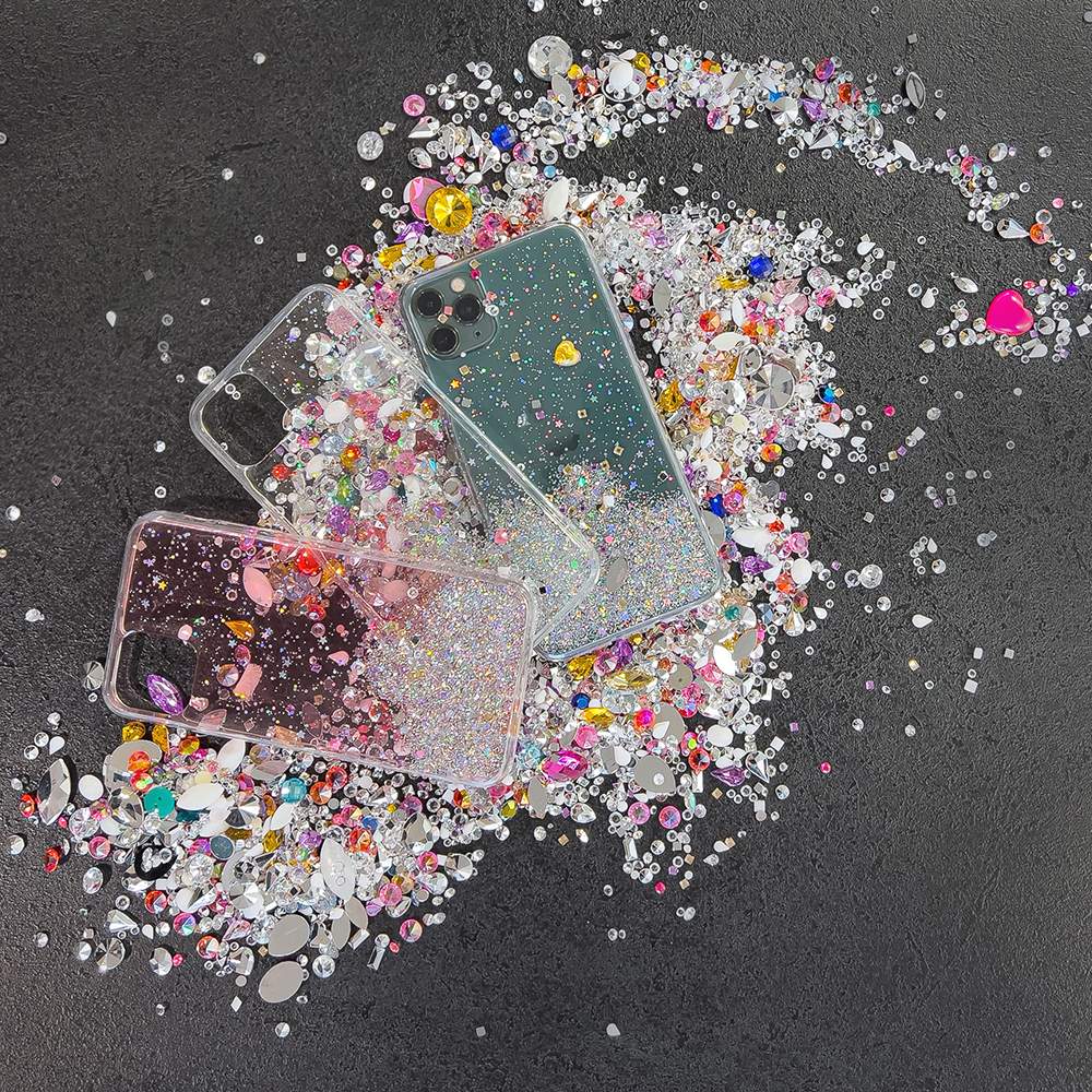 Glänsande fodral med glitter för Samsung Galaxy A72 4G Star Glitter transparent