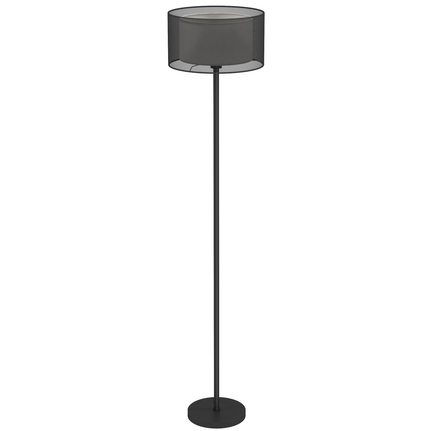 Golvlampa med E27-sockel, tvåfärgad tygskärm