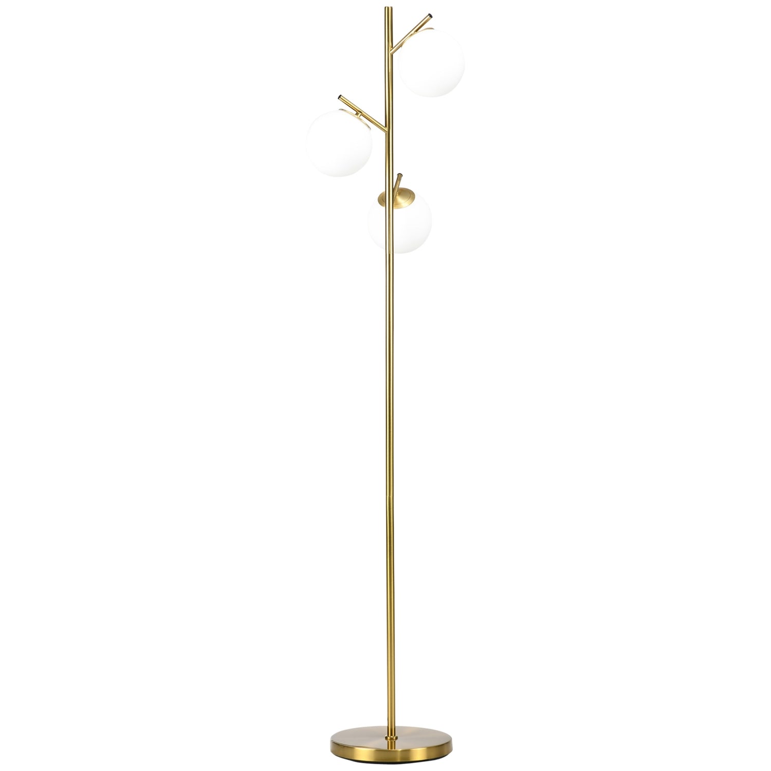 Golvlampa med E27 sockel, 3 glasskärmar, 169 cm