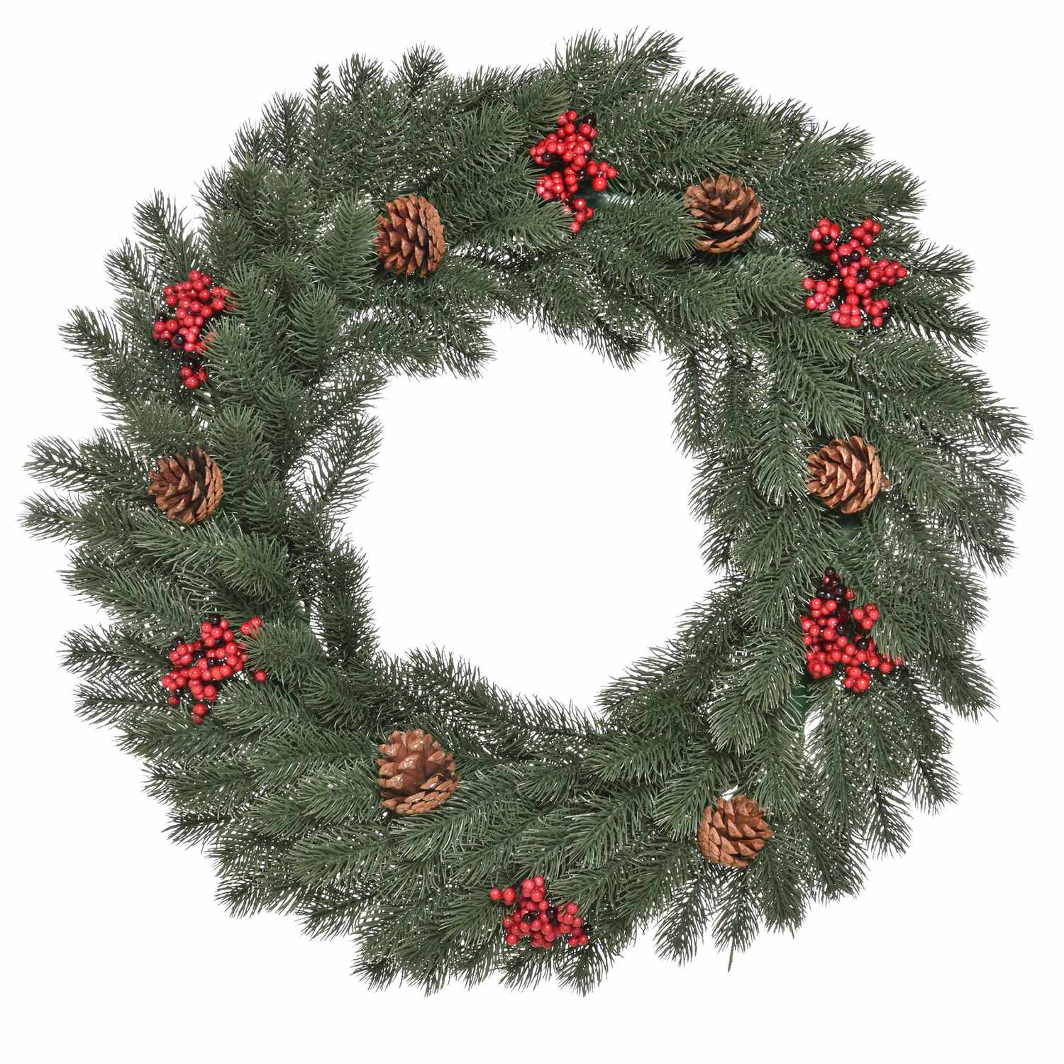 Julgransdörrkrans – 60 cm, grön med hängande ögla