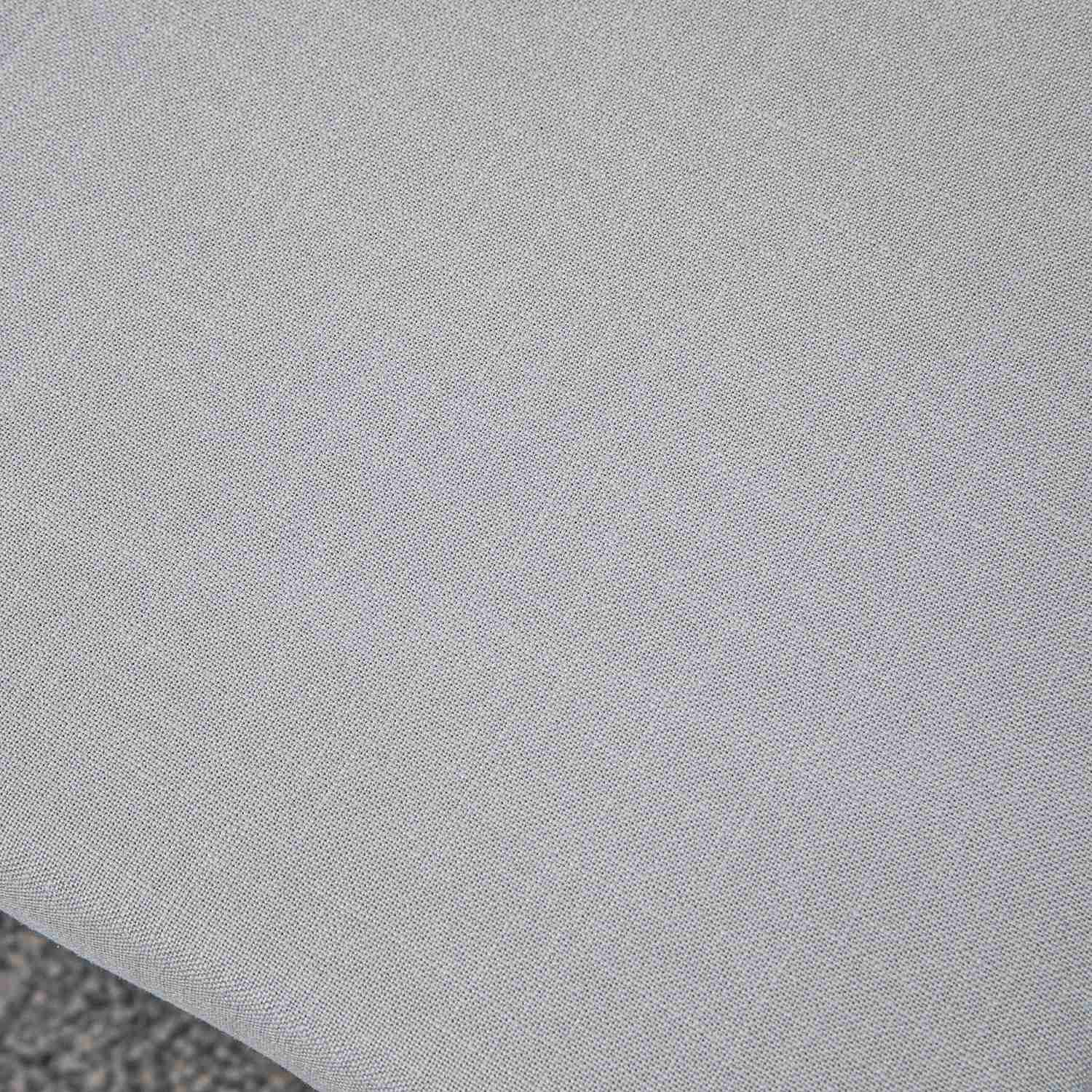 Grå fotpall i linnelook med träben – 68x38x42 cm