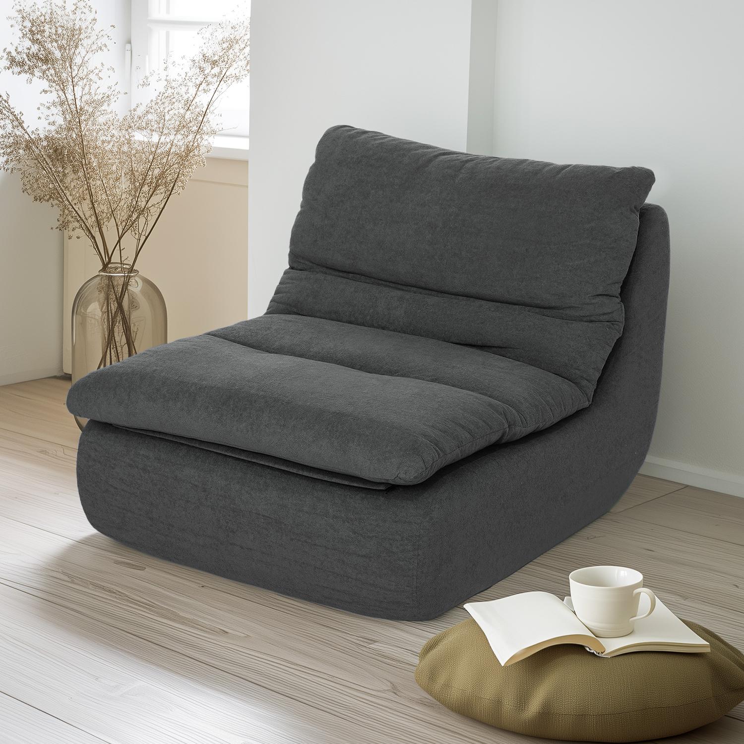 Grå golvstol – Ultra-High Density Foam, tvättbart överdrag