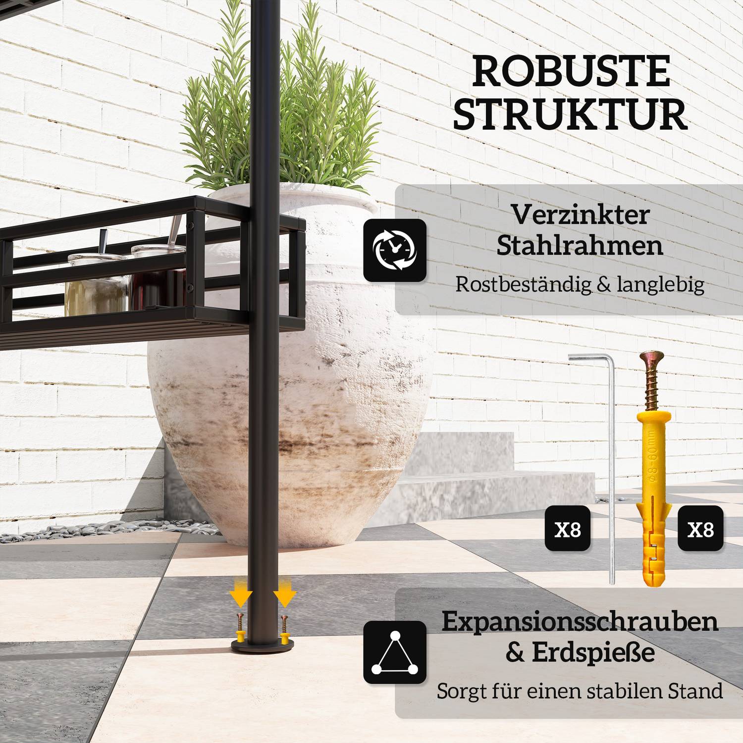 Grillpaviljong, vattentät och flamskyddad, UV-skyddande