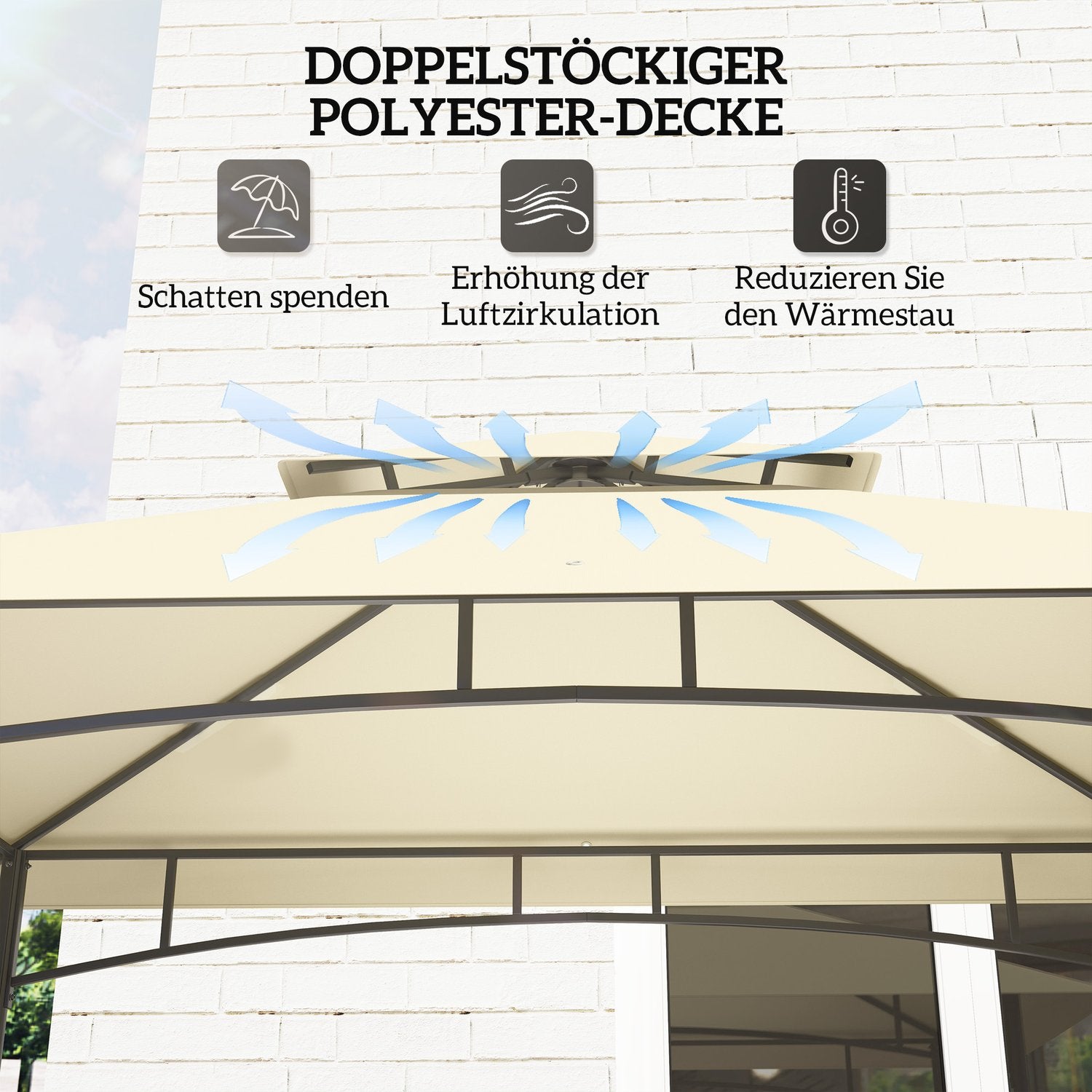 Grillpaviljong, vattentät och flamskyddad, UV-skyddande