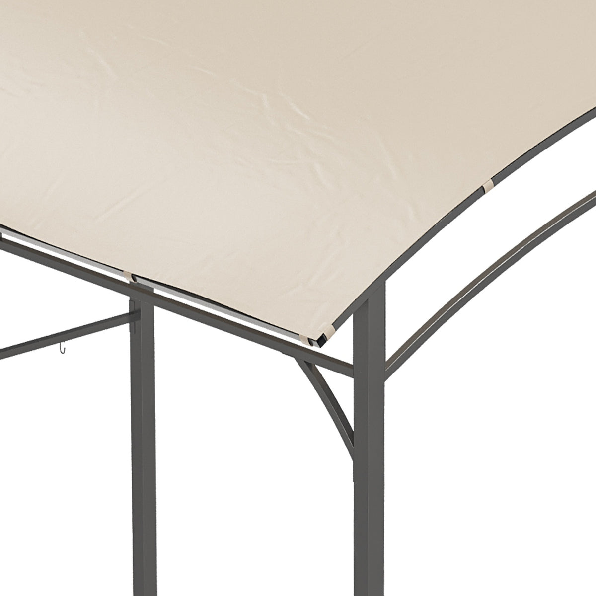 Grilltak med UV-beständigt regnskydd, beige stålram