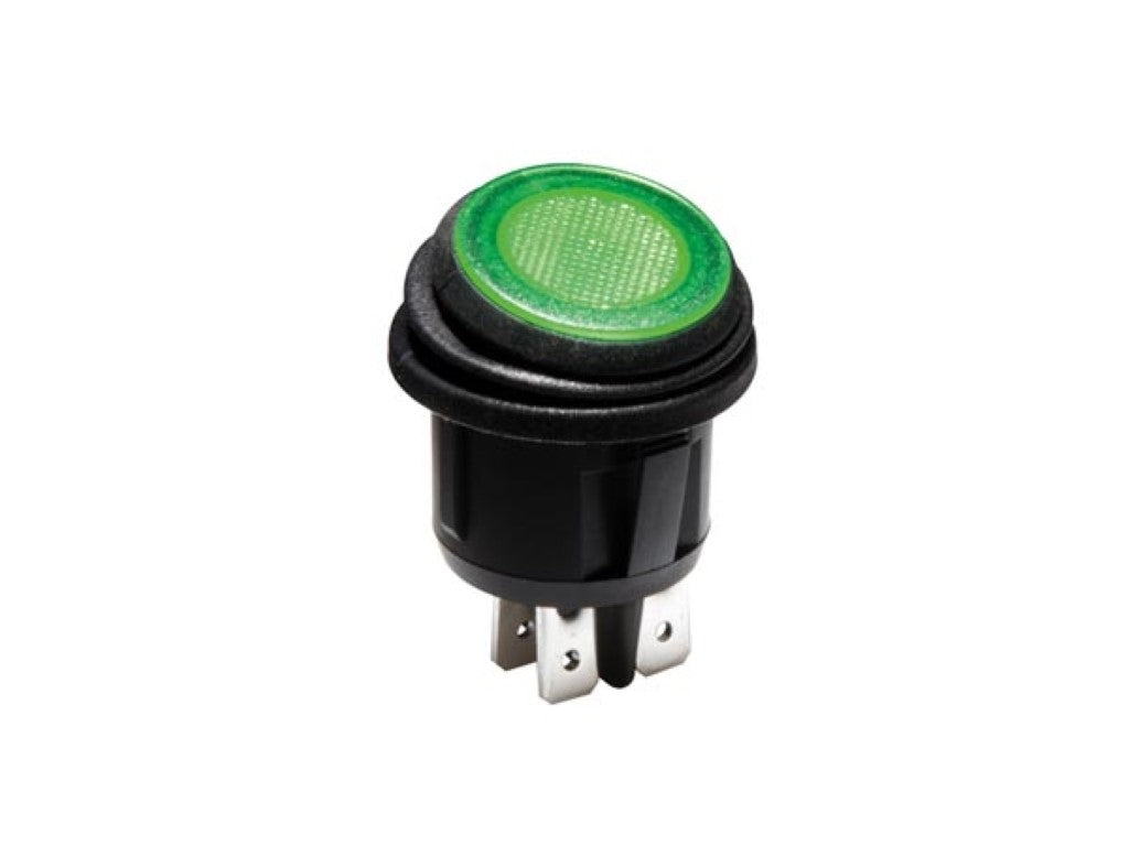 Grön LED Belyst Vippbrytare 2P Dpst /På-Av 12V
