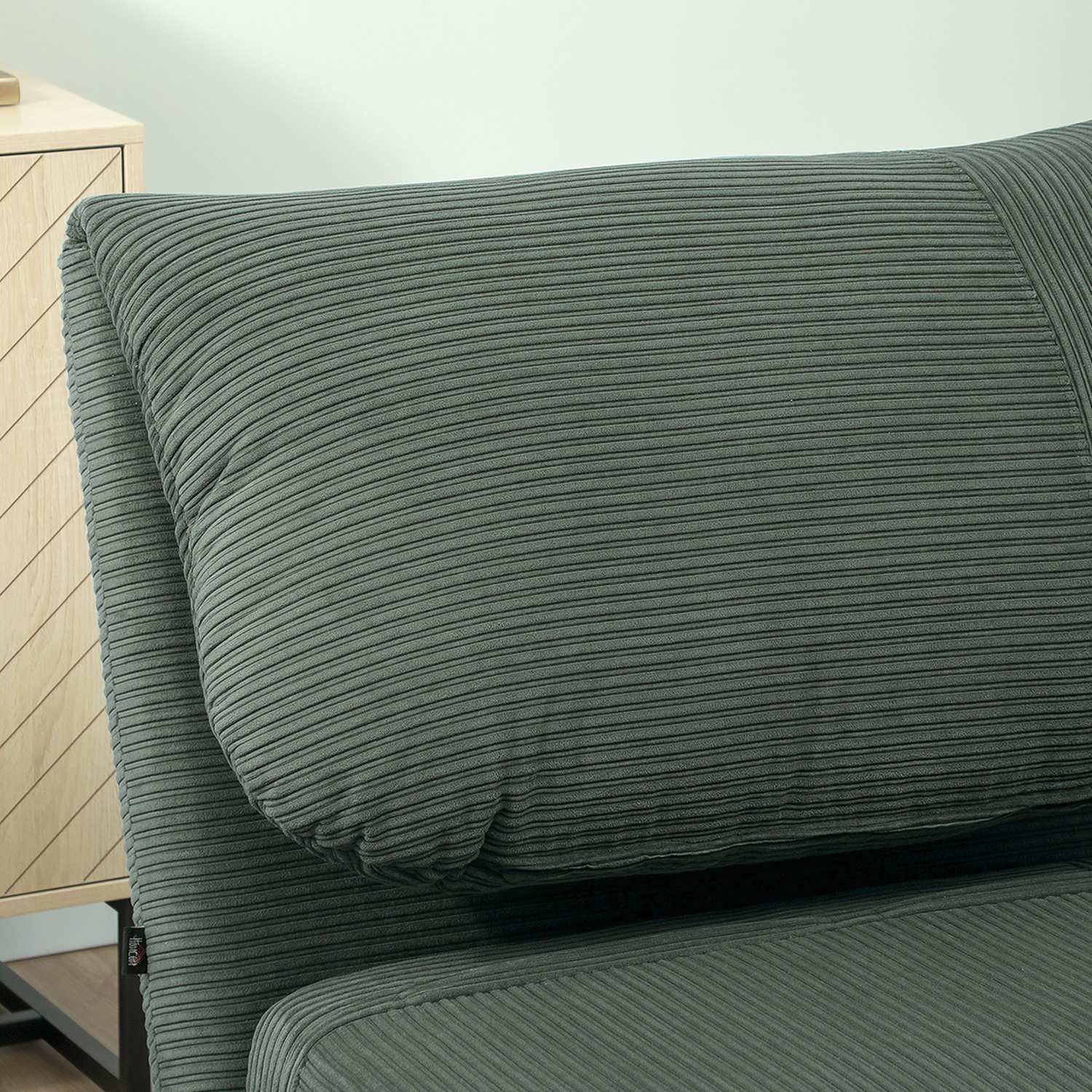 Grön justerbar manchester hopfällbar bäddsoffa – 82 x 89 x 83 cm