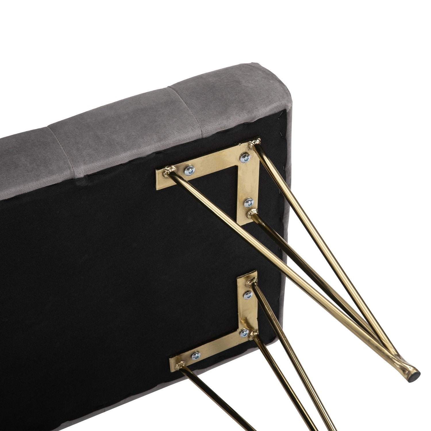 Grå sammetsskobänk – 116x44,5x49 cm, förvaring i entré