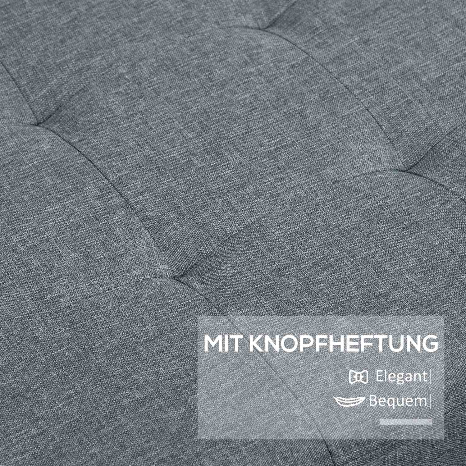 Grå stoppad förvaringsbänk – Linnelook Bed & Living Room