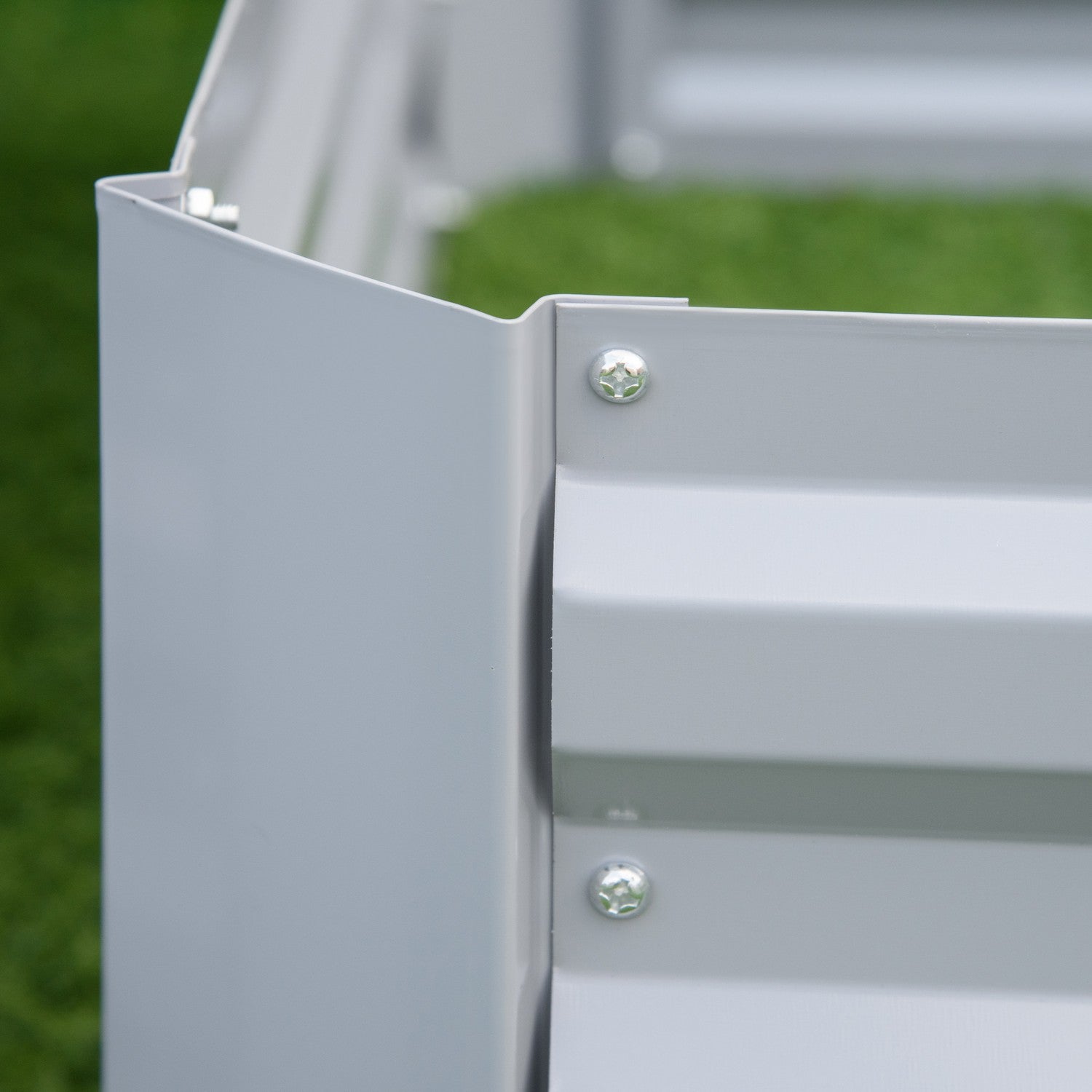 Grått galvaniserat stål Trädgårdsbädd & planteringslåda, 100x100x30 cm